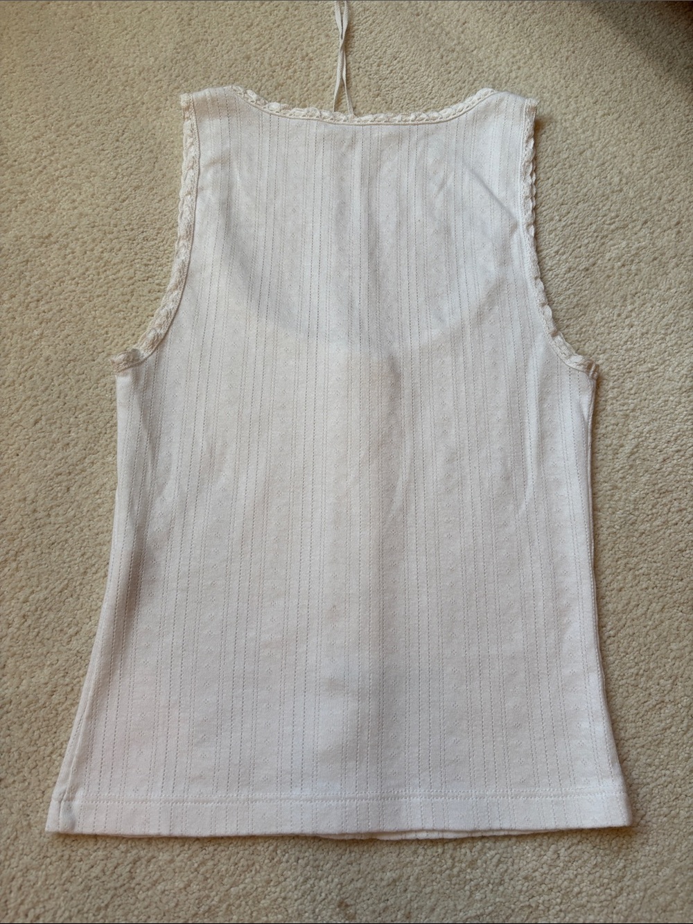 Doen White Button-Front Ribbed Tank Top - Picture 2 of 14